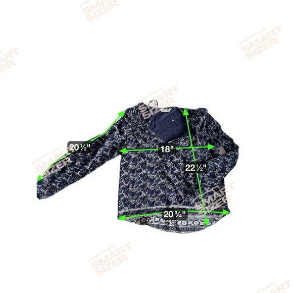 3 for $9 Lucky Brand Flutter Sleeve V-Neck Cotton Blend Floral Womens M - Picture 2 of 7